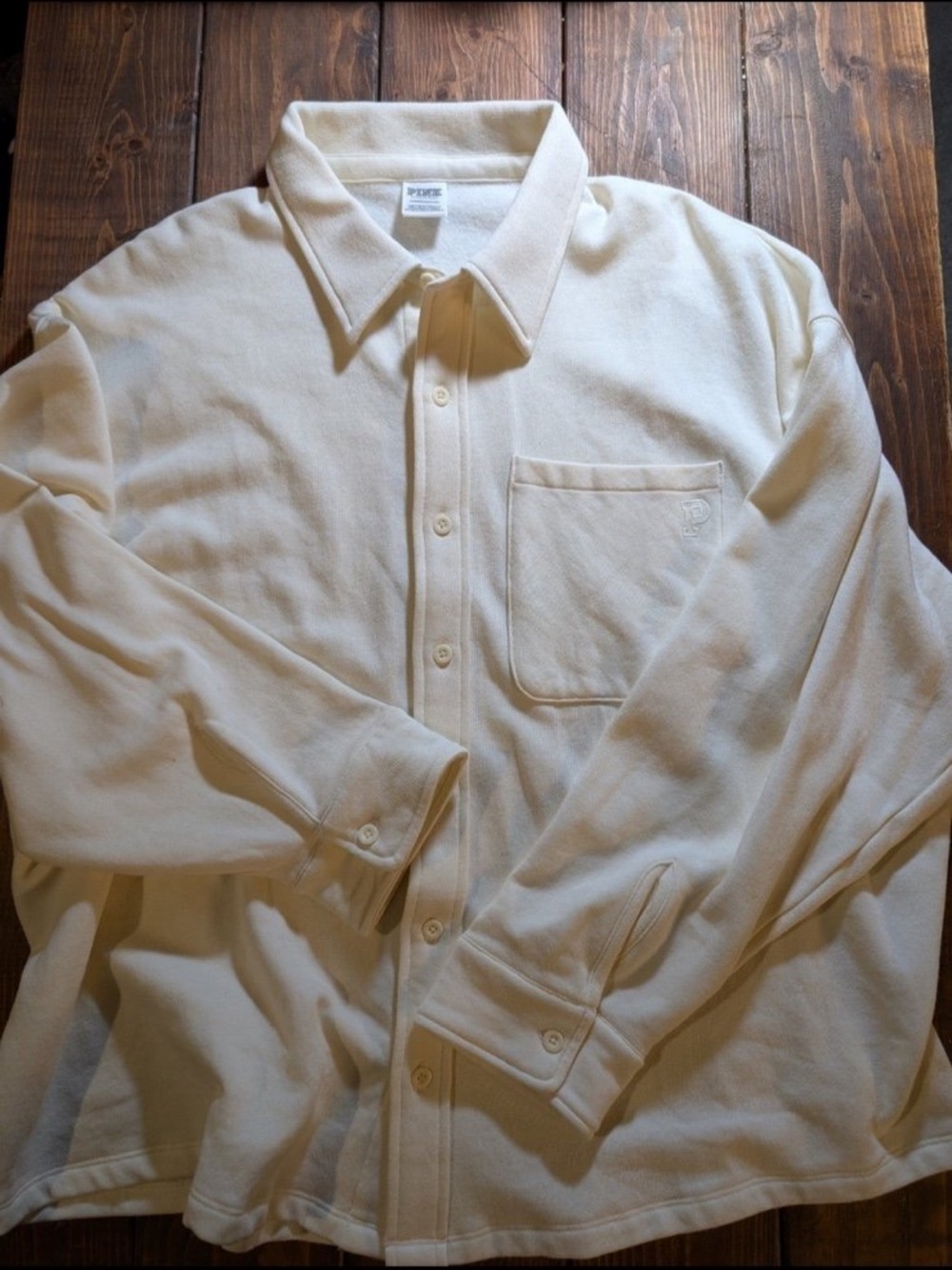 PINK Victoria's Secret Cream Button-Down Shirt